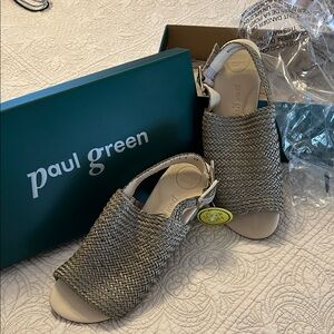 Paul Green Women's Tan Woven Sandals